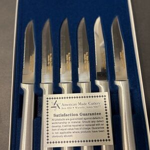 American Made Cutlery Silver Steak Knives Set (NJ State Carpenter AC 1993)